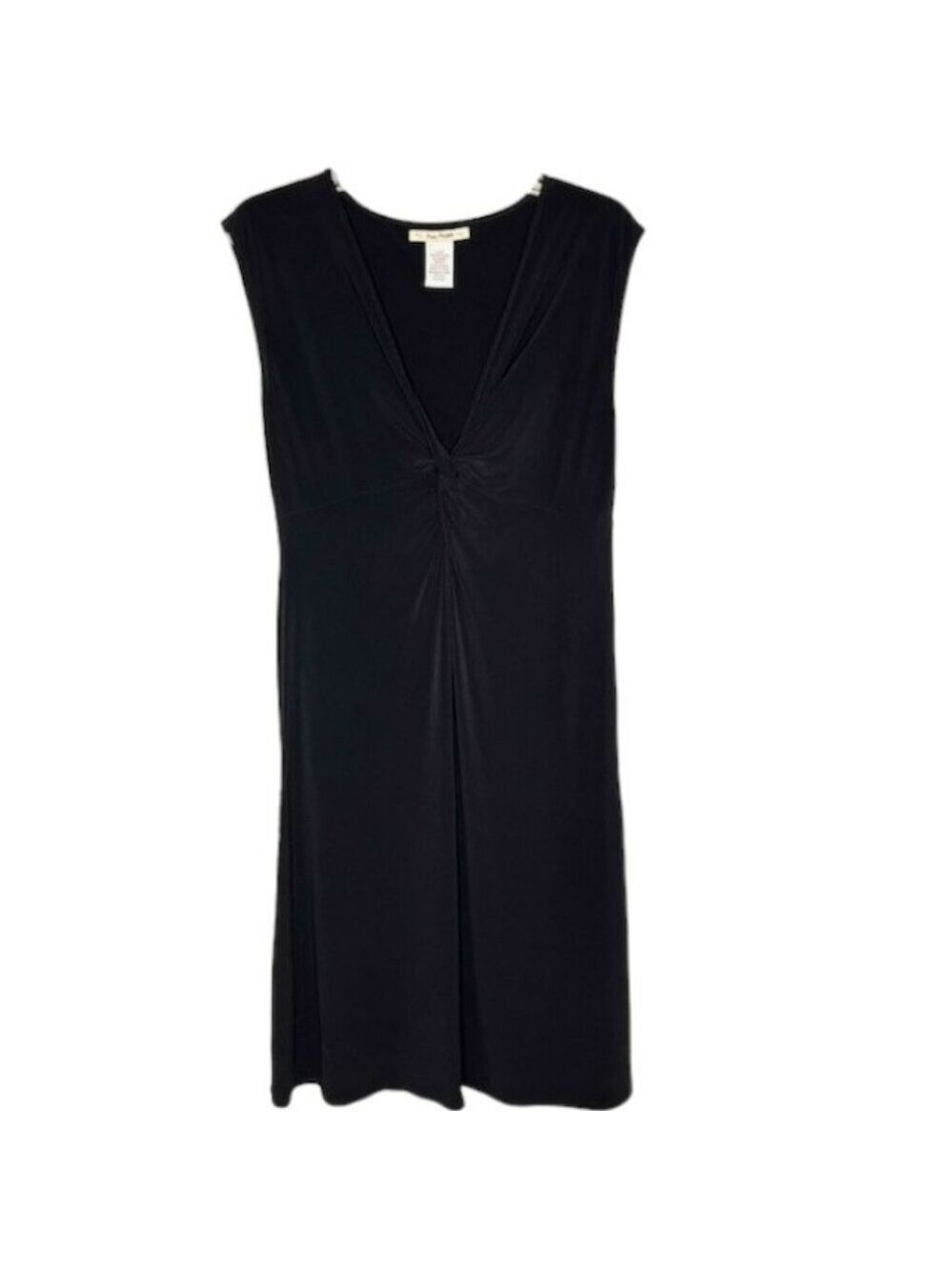 Free People Stretch Jersey Twist Front Fit & Flare Dress - Black - Large